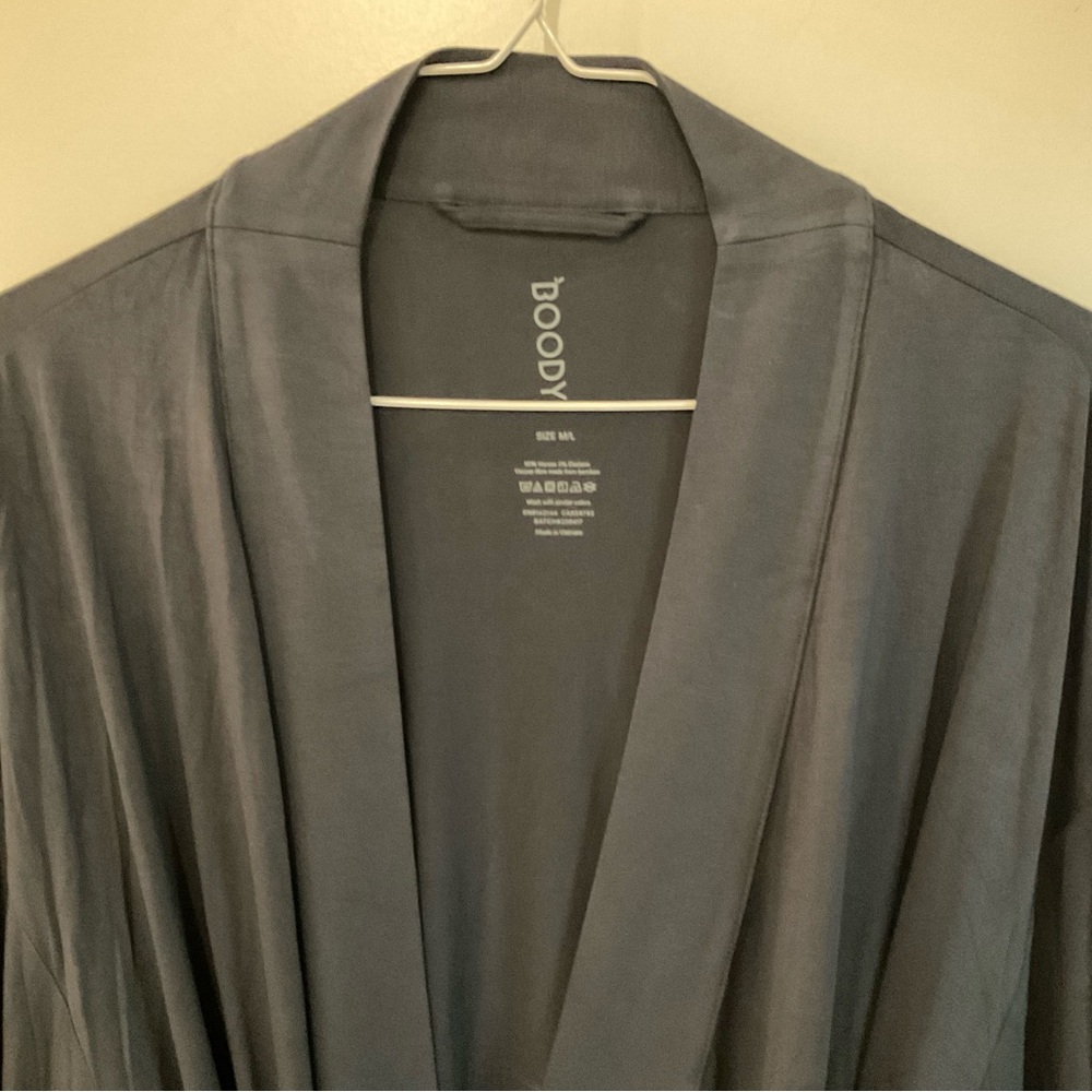 NWT BOODY Goodnight long sleeves robe in Storm